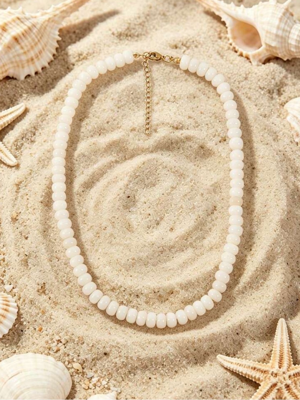 White Bohemian Style Beaded Necklace
